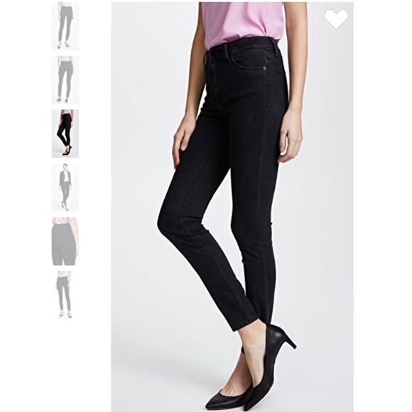 NWT DL1961 Farrow High Rise Skinny Black Magma Stretch Jean 24 - Picture 1 of 9